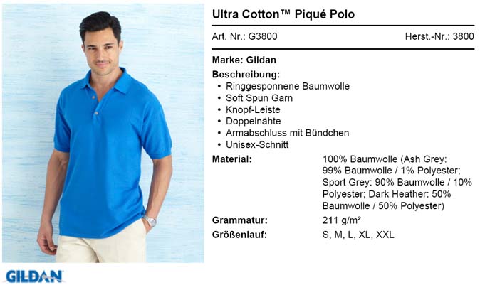 Poloshirt weiß mit Firmenaufdruck - zum Schließen ins Bild klicken